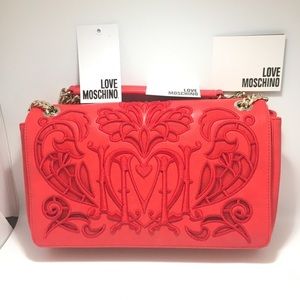 Red lace crossbody purse by Love Moschino